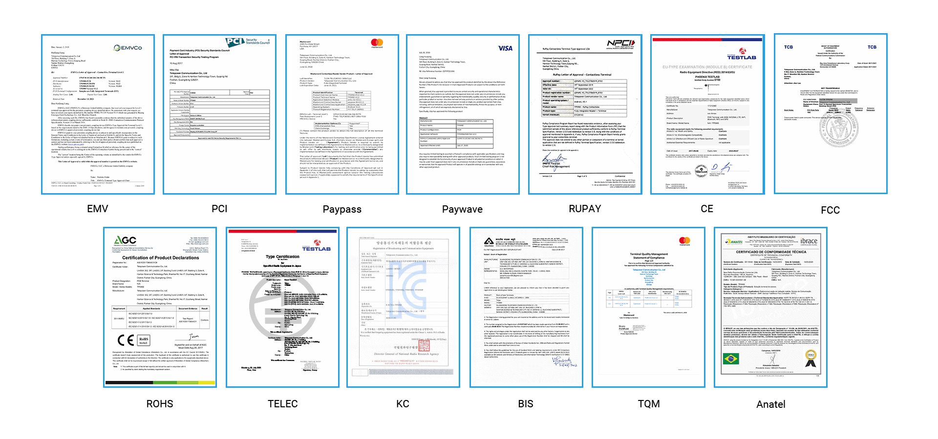 Telpo_Telpo certificates list 20260330